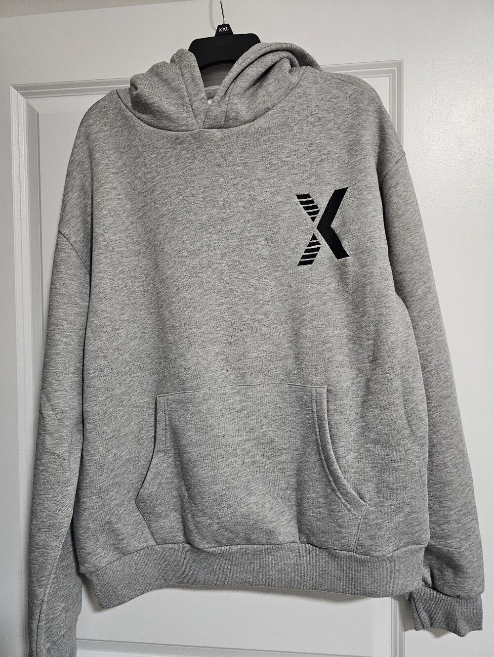Express Gray Crewneck Hoodie with Black X Logo